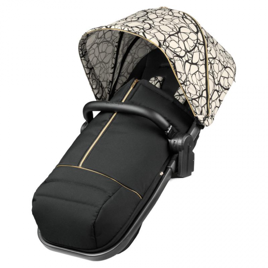 Peg Perego Ypsi Double Stroller Bundle 1 Lounge Car Seat Graphic Gold IP2400GB00AB50RO01 D1